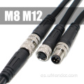 8pin macho hembra m12/m8 sensor cable impermeable industrial